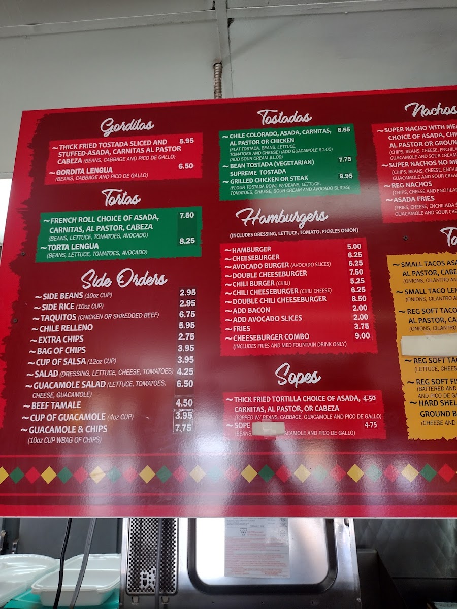Campos Tacos Menu - Image 1