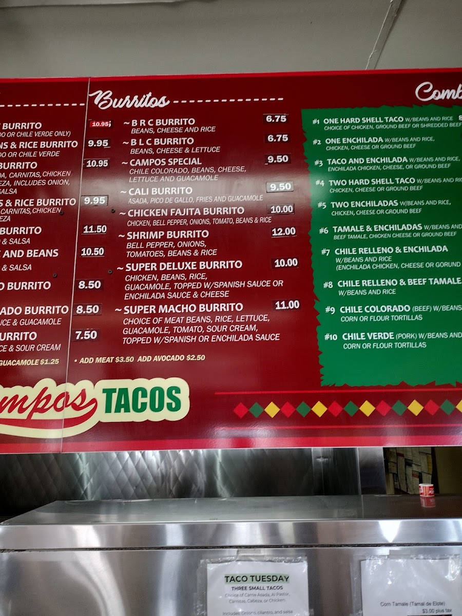 Campos Tacos Menu - Image 2